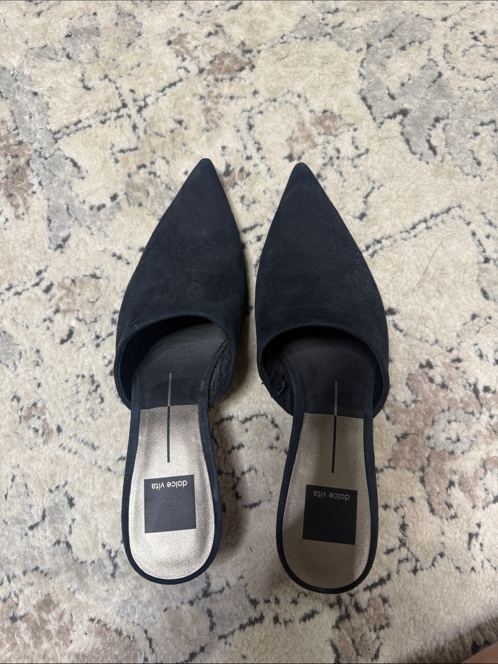 Dolce Vita Black Pointed-Toe Slip-On Mules